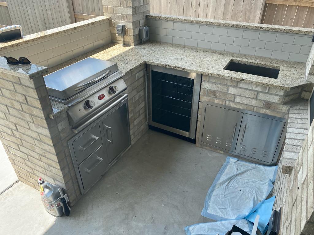 Newly built outdoor kitchen